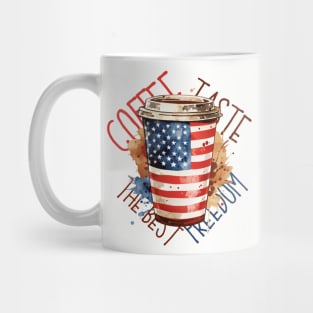 Coffee Freedom 4th of July design Mug